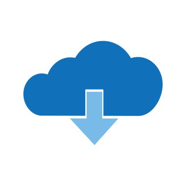 Bulut depolama teknolojisi ve sanal Tema izole tasarım vektör çizim bilgisayar