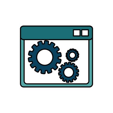 Vektör çizim tasarım site ve web yanıt veren Web sitesi ve teknoloji Tema Isolated dişli