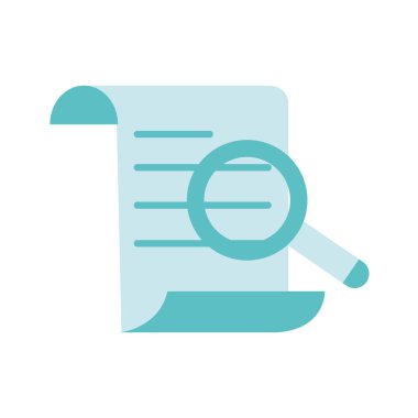 Renkli Belge bilgi kağıt büyüteç ile