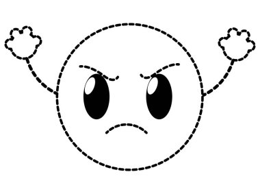 şekil kızgın emoji yüz ifadesi silah ile noktalı