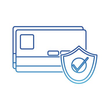 Mavi çizgili Finans kredi kartı ile dünyevi kalkan