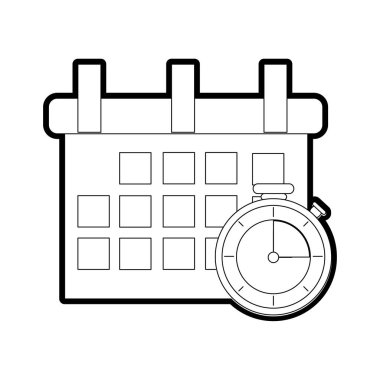 Takvim ve teslimat nakliye ve lojistik Tema Isolated Chronometre vektör çizim tasarım