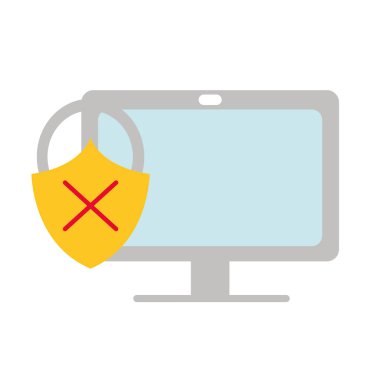 renkli bilgisayar teknolojisi ile asma kilit kötü güvenlik