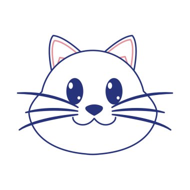 renkli mutlu kedi baş sevimli hayvan karakter