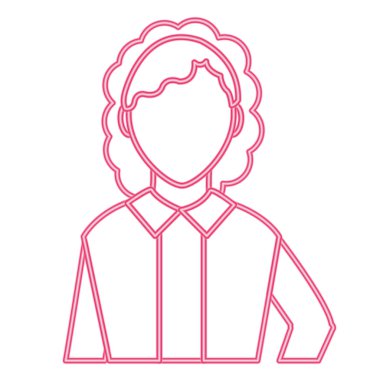 Neon satır avatar kadın saç modeli ve zarif bluz