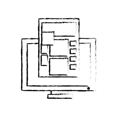Bilgisayar aygıtı becerikli alet ve teknoloji Tema izole tasarım vektör çizim