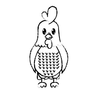 Grunge horoz şirin çiftlik hayvan karakter