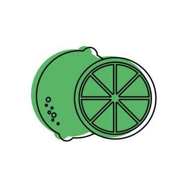 Limon meyve sağlıklı ve organik gıda Tema izole tasarım vektör çizim