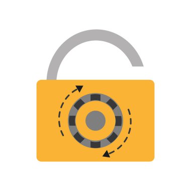 şifre koruması ile renk gölge açık asma kilit nesne