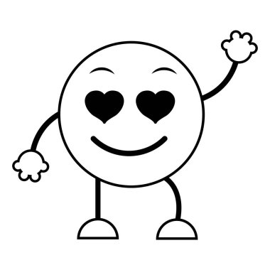 kolları ve bacakları ile aşık emoji ifade satır