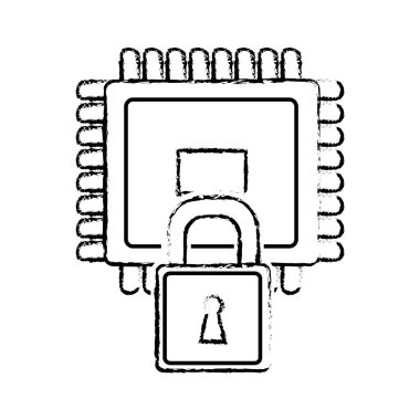 İşlemci aygıtı becerikli alet ve teknoloji Tema izole tasarım vektör çizim