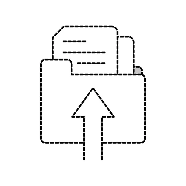 Forma pontilhada pasta de arquivo carregamento documento papel — Vetor de Stock