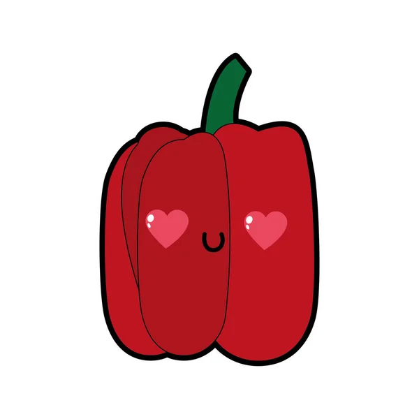 Pepper Vegetable Healthy Organic Food Theme Isolated Design Vector Illustration — Διανυσματικό Αρχείο