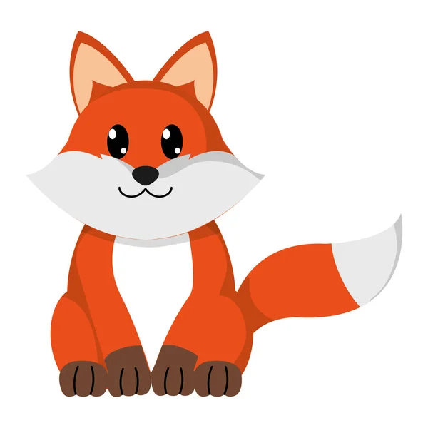 Colorful fox cute wild animal character — Stock Vector