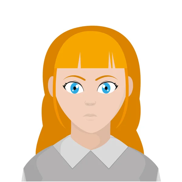 Avatar femme avec chemisier élégant et coiffure — Image vectorielle
