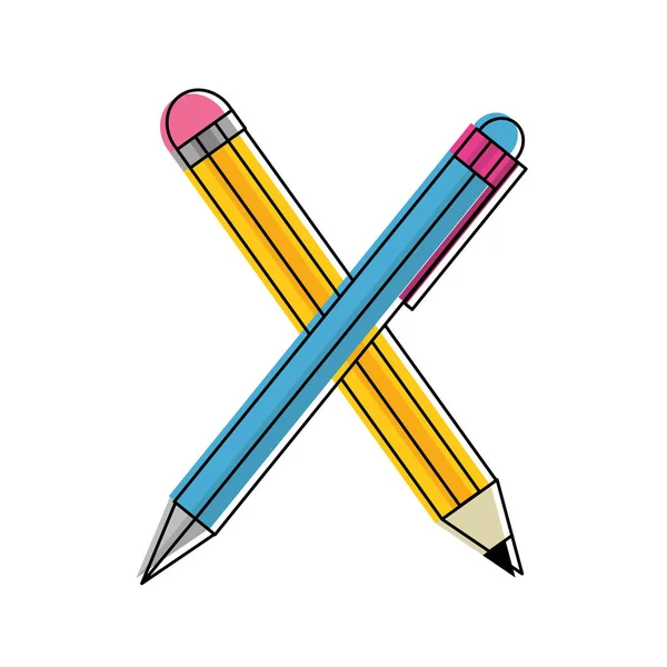 鉛筆とペンのデザイン — ストックベクタ