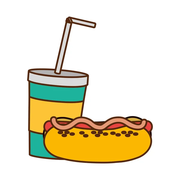 Hot dog a sodu design — Stockový vektor