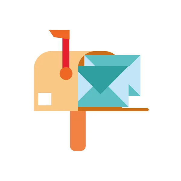 Boîte aux lettres colorée avec message postal — Image vectorielle