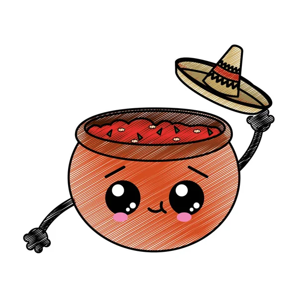 Salsa Comida Mexicana Cocina Tradicional Tema Diseño Aislado Ilustración Vectorial — Archivo Imágenes Vectoriales