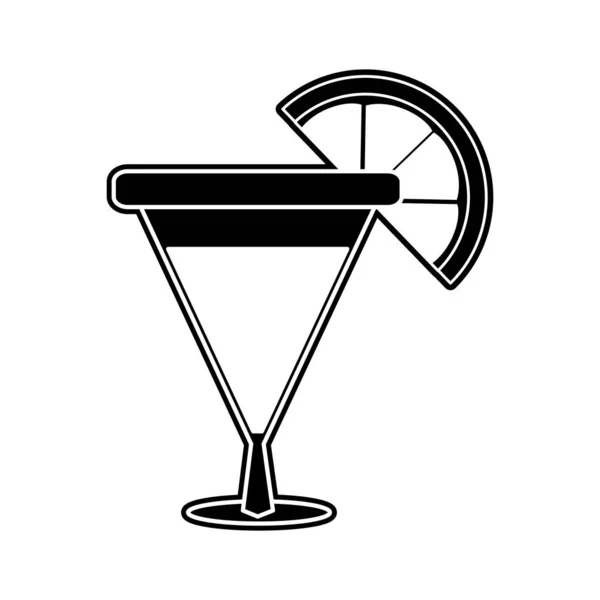 Cocktail Bevande Alcoliche Tema Vetro Design Isolato Illustrazione Vettoriale — Vettoriale Stock