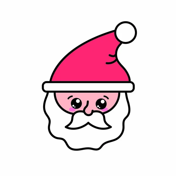 Icono Dibujos Animados Santa Feliz Navidad Temporada Tema Diseño Aislado — Archivo Imágenes Vectoriales