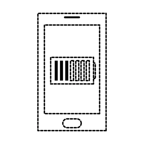 Decimale vorm smartphone met lage baterry machtstechnologie — Stockvector