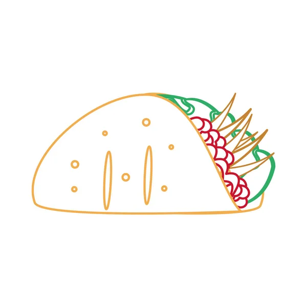 Burrito Mexikanisches Essen Und Traditionelle Küche Thema Isolierte Design Vektor — Stockvektor