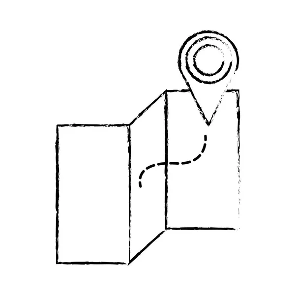 Grunge mappa globale di viaggio con simbolo di posizione — Vettoriale Stock