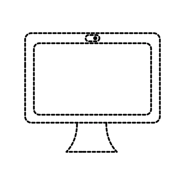 Forme pointillée technologie d'ordinateur portable électronique au service aux entreprises — Image vectorielle