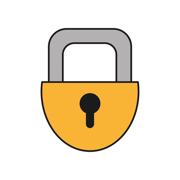 Объект безопасности навесного замка для доступа к конфиденциальности — стоковый вектор