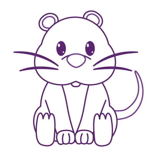 颜色线鼠标可爱的野生动物字符 — 图库矢量图片