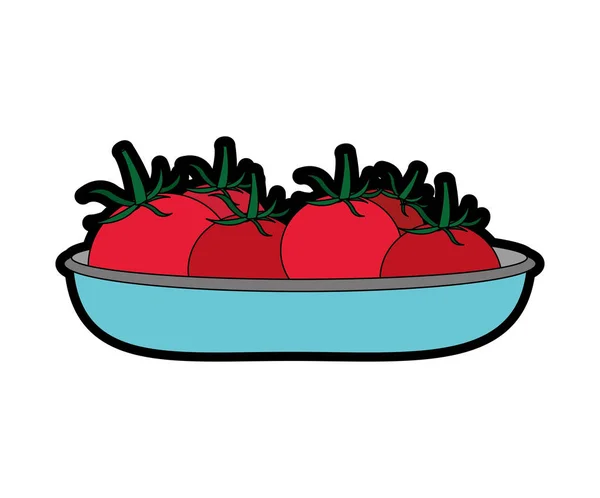 Pomidor Roślinne Zdrowej Ekologicznej Żywności Tematu Białym Tle Projekt Ilustracji — Wektor stockowy