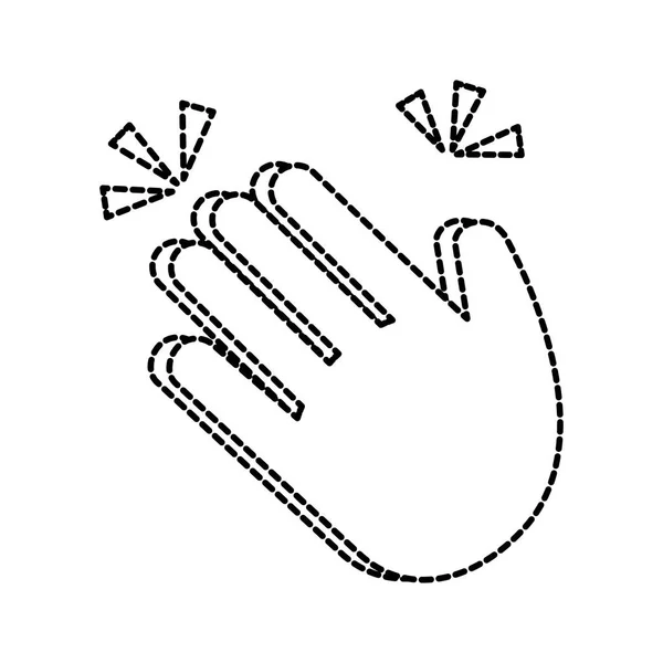 Forma punteggiata emoji mano agitando gesto espressione — Vettoriale Stock