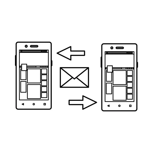 Smartphone Enviar Icono Dispositivo Gadget Tecnología Tema Diseño Aislado Ilustración — Vector de stock