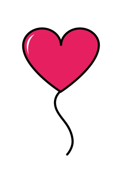 Воздушный шар дизайн сердца любить праздник — стоковый вектор