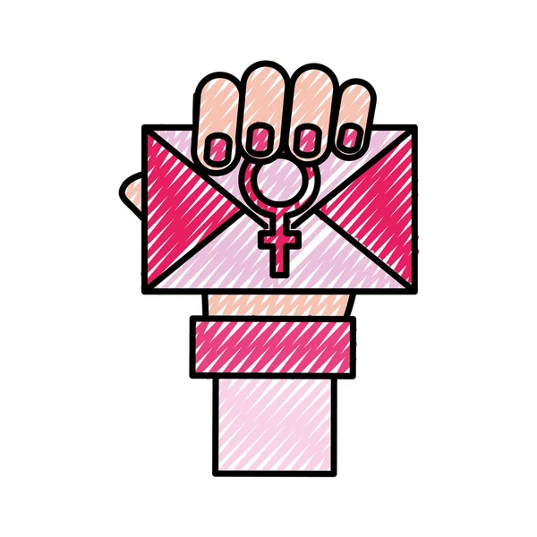 カード文字デザインで女性の手をおろし — ストックベクタ