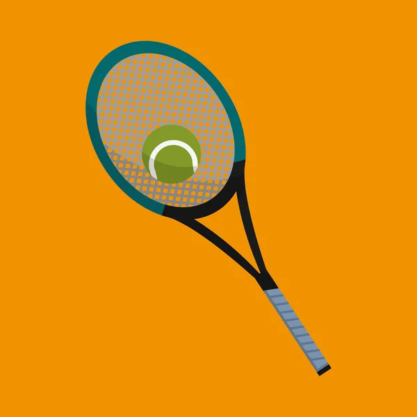 Raquette et objet balle pour jouer au tennis — Image vectorielle