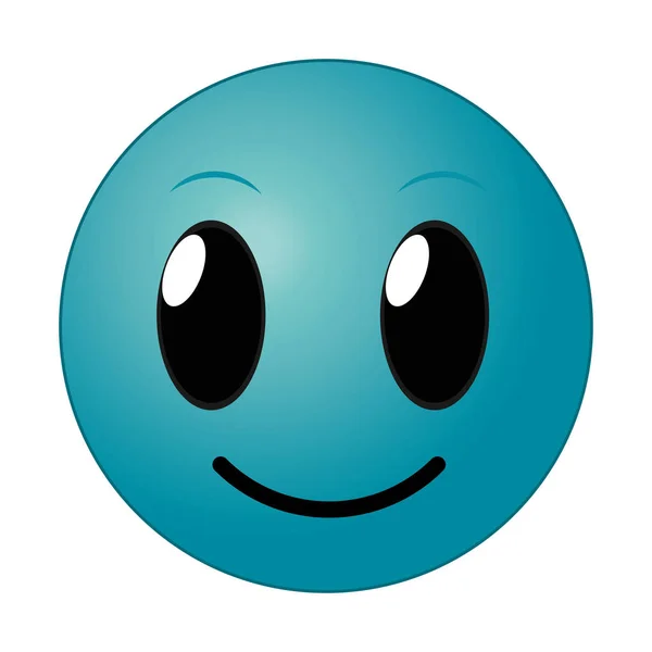 Gesto de la cara feliz azul expresión emoji — Vector de stock