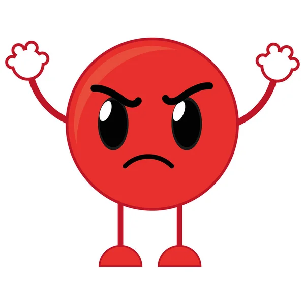 Dühös emoji kifejezése, a karok és a lábak — Stock Vector