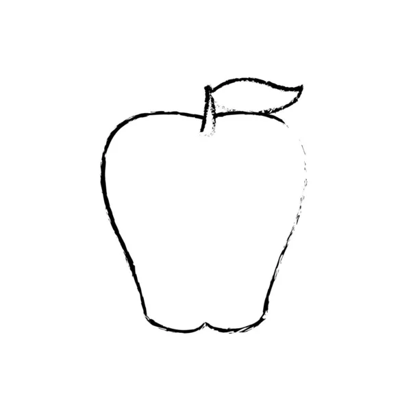 Apple Fruit Healthy Organic Food Theme Isolated Design Vector Illustration — Stock Vector