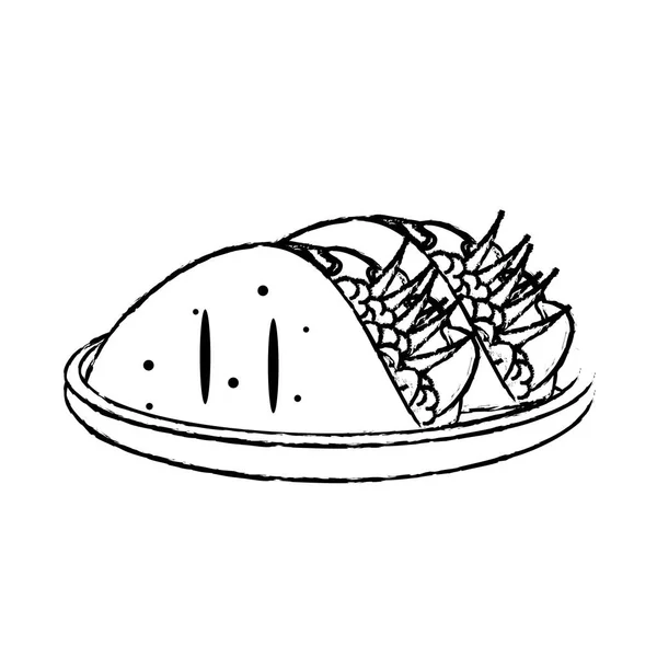 Burrito Mexikói Ételek Hagyományos Ételeket Téma Elszigetelt Design Vektor Illusztráció — Stock Vector