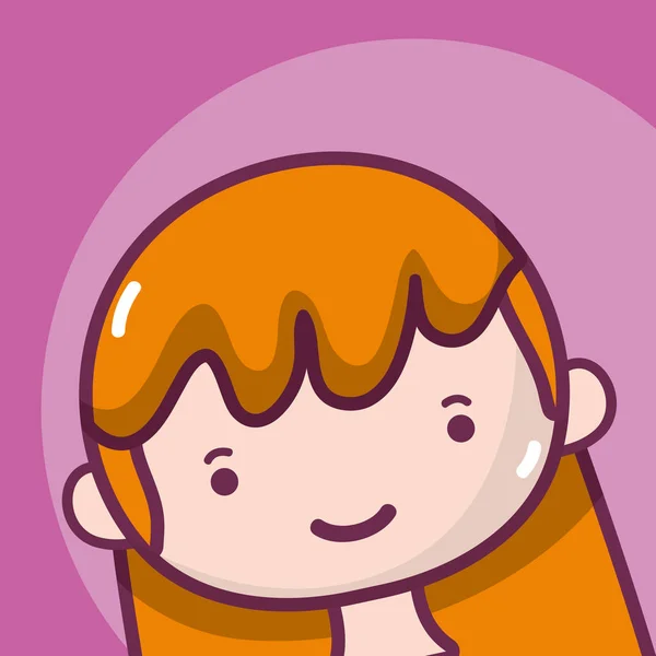 Profil Avatar Femme Avec Illustration Vectorielle Cheveux Rouges Graphisme — Image vectorielle