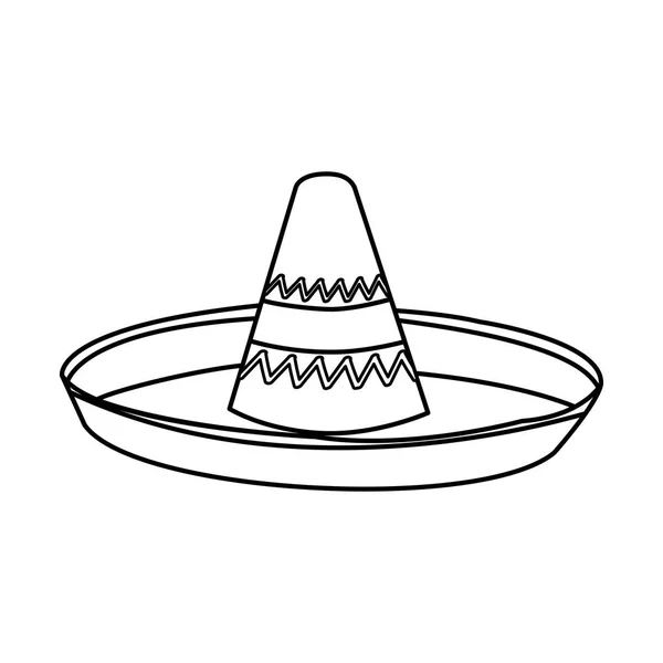 墨西哥帽子的布衣和配件食物主题隔离的设计向量例证 — 图库矢量图片
