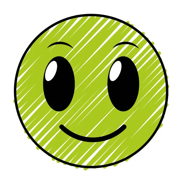 Doodle glücklich Gesicht Geste Emoji Ausdruck — Stockvektor