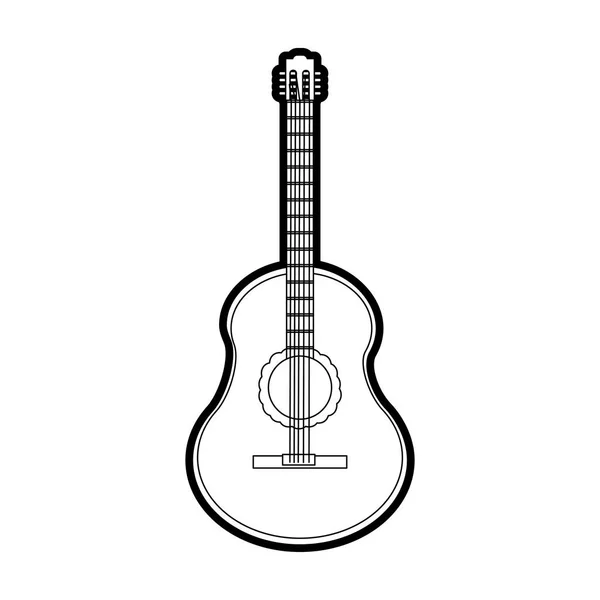 Chitarra Musica Strumentale Tema Sonoro Design Isolato Illustrazione Vettoriale — Vettoriale Stock