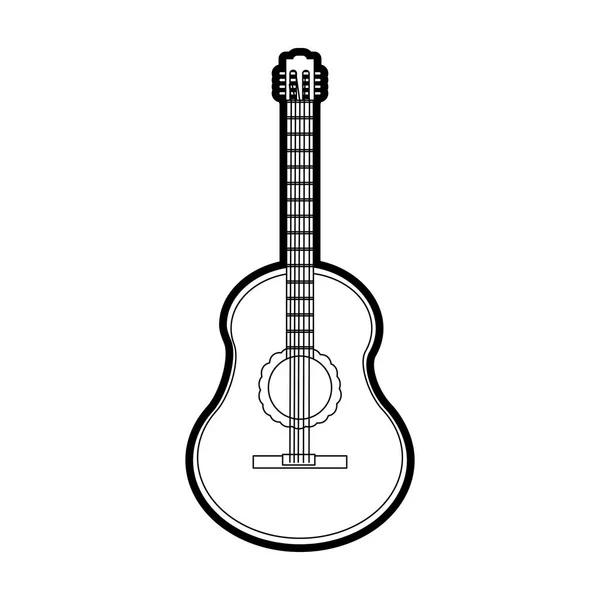 Guitarra Música Instrumental Tema Sonido Diseño Aislado Ilustración Vectorial — Vector de stock