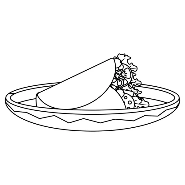 Diseño de burrito aislado — Vector de stock