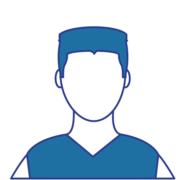 Farbe Avatar Mann mit Hemd und Standard-Gesicht — Stockvektor