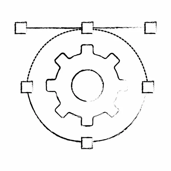 Isolierte Getriebekonstruktion — Stockvektor