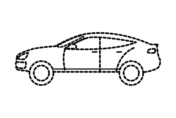 Prickade formen biltransport med dörrar och tak design — Stock vektor